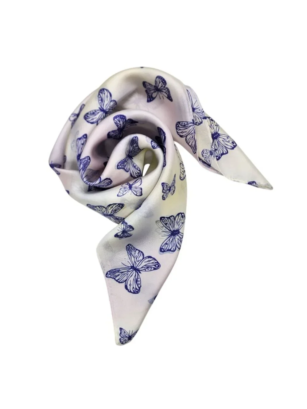 ✨Luxury Elegant Purple Butterfly Silky Scarf Square Head Bandana Soft Neck Wrap✨